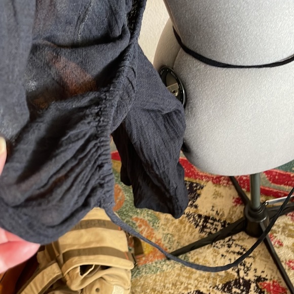 NWT Two piece Free People Black Deconstructed XL both wrap around tie close $180 - Picture 7 of 7